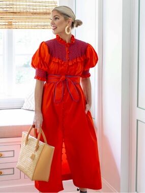 NWT Dondolo Gen dress - size XXS tomato red - Pencil & Paper collab